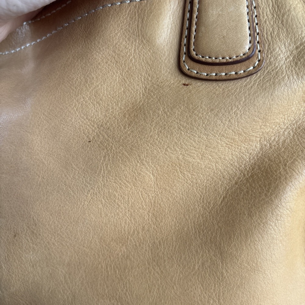 COACH Poppy Whipstitch Tote Bag Natural Tan Leather Large 19018 - Picture 13 of 16